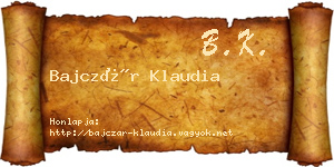 Bajczár Klaudia névjegykártya